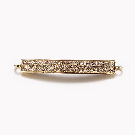 Long-Lasting Plated Brass Micro Pave Cubic Zirconia Links X-ZIRC-L072-17A-G-1