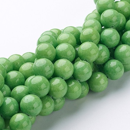 Chapelets de perles rondes en jade de Mashan naturelle X-G-D263-10mm-XS17-1