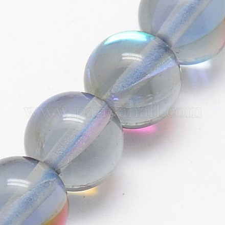 Synthetical Moonstone Beads Strands G-G585-6mm-01-1