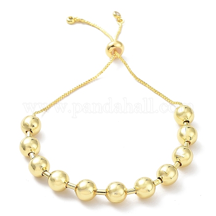Beacelets coulissants à perles rondes en laiton plaqué de longue durée pour femmes et hommes BJEW-E089-01G-04-1