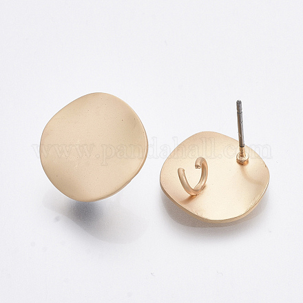 Smooth Surface Iron Stud Earring Findings IFIN-T012-93-RS-1