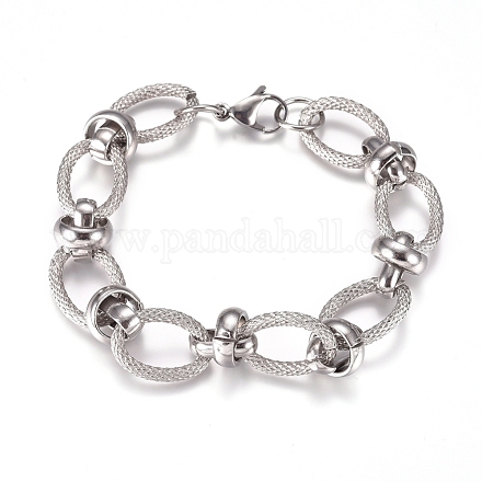 304 Stainless Steel Chain Bracelets BJEW-L661-05P-1