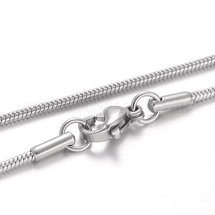 Colliers avec chaîne de serpent en 304 acier inoxydable NJEW-F195-04B-P-1