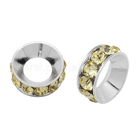 Brass Rhinestone Spacer Beads RB-A020-14mm-13S-1