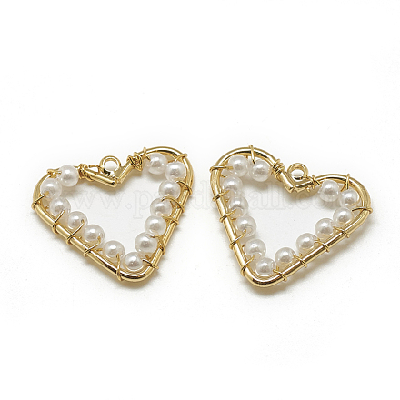 Colgantes de perlas de imitación de plástico abs KK-T032-083G-1