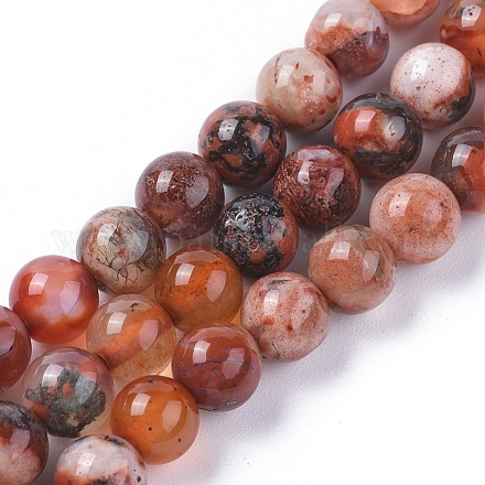 Brins de perles d'agate en peau de léopard naturelle G-L533-26-1