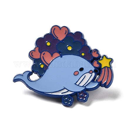 Булавки с эмалью «Синий кит» JEWB-D021-01F-1