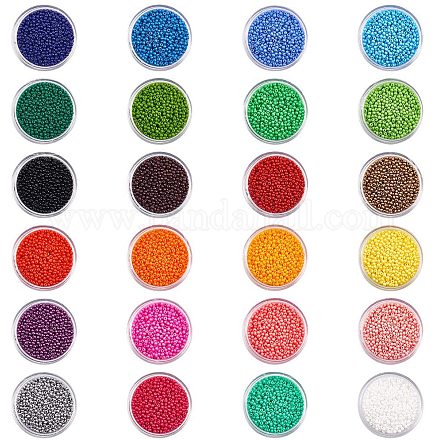 24 couleurs classent un ensemble de perles de rocaille en verre SEED-PH0004-03-1