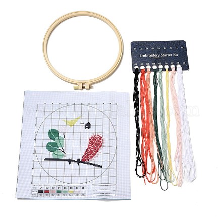 Kits de point de croix bricolage perroquet pour débutants DIY-NH0005-A03-1