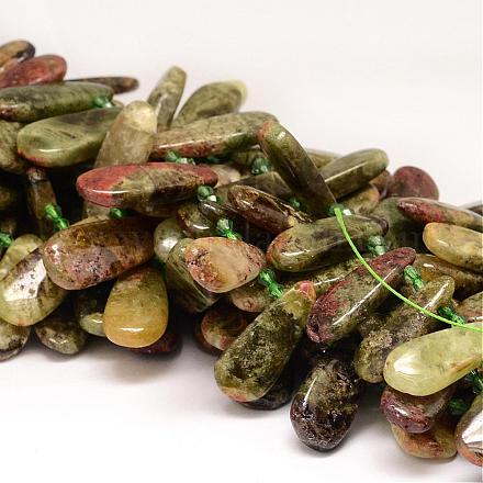 Vert brins grenat perles naturelles G-P135-06-1