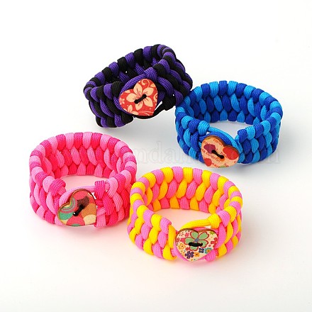 Trendy Women's Parachute Cord Braided Bracelets BJEW-JB01589-1