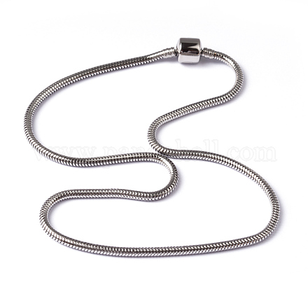 316 Stainless Steel Round Snake Chain European Style Necklace Making STAS-L178-SL0202-45-1
