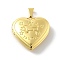 Brass Locket Pendants, Lead Free & Cadmium Free, Long-Lasting Plated, Rack Plating, Real 18K Gold Plated, Heart with Twelve Constellations Pattern, Taurus, 29x28.5x7mm, Hole: 7.5x3.5mm, Inner Diameter: 20x21mm
