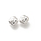 Brass Beads, Cadmium Free & Nickel Free & Lead Free, Flower, Silver, 6.5x6.5x4.5mm, Hole: 0.8mm