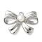 304 Stainless Steel Pendants, with Natural Freshwater Pearls, Bowknot Charm, Stainless Steel Color, 20.5x28x6mm, Hole: 2.2mm