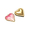 Stainless Steel Enamel Pendants, Heart, Golden, Pink, 31x29mm, Hole: 2mm