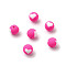 Handmade Polymer Clay Beads, Round with Heart Pattern, Deep Pink, 8mm, Hole: 1.5mm