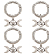 4Pcs Triple Goddess Pentagram Moon Alloy Shoe Charms, with Spring Gate Rings, Antique Silver, 46mm