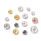 Brass Rhinestone Spacer Beads, Straight Flange, Rondelle, Mixed Color, 5~10x2.5~4mm, Hole: 1.4~2mm