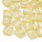 Handmade Silver Foil Lampwork Beads, Square, Champagne Yellow, 20x20x6mm