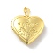 Brass Locket Pendants, Lead Free & Cadmium Free, Long-Lasting Plated, Rack Plating, Real 18K Gold Plated, Heart with Twelve Constellations Pattern, Cancer, 29x28.5x7mm, Hole: 7.5x3.5mm, Inner Diameter: 20x21mm