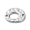 Rack Plating Alloy Links, Textured Hollow Oval Connector Charms, Platinum, 14x18x1.5mm, Hole: 1.5mm