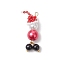 Christmas Theme Glass Pearl Pendants, Snowman with Hat, with Seed Beads & 304 Stainless Steel Loop, Real 18K Gold Plated, Red, 38x16x10mm, Hole: 2x2.5mm