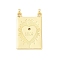 Brass Micro Pave Cubic Zirconia Pendants, Rectangle, Lead Free & Cadmium Free, Long-Lasting Plated, Real 18K Gold Plated, 33x20x2.3mm, Hole: 1.8mm