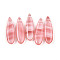 Cherry Quartz Glass Pendants, Teardrop Charms, 34~36x10~10.5x4.5~5.5mm, Hole: 0.8~1.2mm