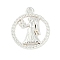 Twelve Constellations Alloy Pendants, Virgo, 22.5x19x2.5mm, Hole: 1.8mm