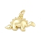 Brass Pendants, Dinosaur Charms, Rack Plating, Lead Free & Cadmium Free, Long-Lasting Plated, with Jump Ring, Real 18K Gold Plated, 9x15.5x4.5mm, Hole: 3.4mm