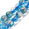 Handmade Dichroic Foil Glass Beads Strands, Round, Dodger Blue, 10mm, Hole: 1.5mm, about 40pcs/strand, 15.28''(38.8cm)
