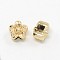 Nickel Free & Lead Free Golden Alloy European Beads, Long-Lasting Plated, Large Hole Flower Beads, Golden, 12x10mm, Hole: 5mm