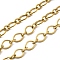 304 Stainless Steel Oval Link Chains, Unwelded, with Spool, Ion Plating(IP), Golden, 9x6.5x1mm