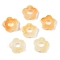 Gradient Color Transparent Acrylic Beads, Center Drilled, Flower, Navajo White, 14x14.5x4mm, Hole: 1.6mm