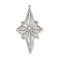 Brass Micro Pave Cubic Zirconia Pendants, North Star, Long-Lasting Plated, Cadmium Free & Lead Free, Rack Plating, Platinum, 51.5x27.5x5mm, Hole: 0.9mm