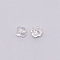 Silicone Ear Nuts, Earring Backs, with Brass Findings, Clover, Silver, 5x5x3.5mm, Hole: 0.6mm