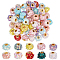 80Pcs Plastic Woven Beads, Ball Cluster Beads, Rondelle, with Sequins, Mixed Color, 15x13mm, Hole: 4mm