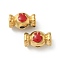 Ion Plating(IP) 304 Stainless Steel Beads, with Enamel, Real 18K Gold Plated, Candy with Rabbit Head, FireBrick, 10x18x10.5mm, Hole: 3mm