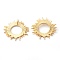 Brass Solar Eclipse Pendants, Long-Lasting Plated, Sun, Real 18K Gold Plated, 26x26.5x1.5mm, Hole: 4x2mm
