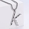 3Pcs Stainless Steel Textured Letter Pendants, Without Chain, Letter K