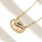 Brass Micro Pave Cubic Zirconia Star Oval Pendant Necklaces, Real 18K Gold Plated, Colorful, 19.13 inch(48.6cm) long+60mm extender