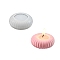 Flat Round Silicone Candle Holder Molds, Candlesticks Molds, for UV Resin, Epoxy Resin Craft Making, White, 55.5x23mm