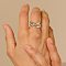 Brass Micro Pave Cubic Zirconia Finger Rings, Platinum & Golden, US Size 7(17.3mm)
