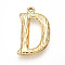 304 Stainless Steel Pendants, Letter Charms, Letter D, 23x14x3mm, Hole: 1.6mm
