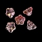 Transparent Glass Beads, Petunia, with Gold Powder, Light Coral, 9x9x6mm, Hole: 1.4mm