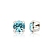 Preciosa&reg MAXIMA Crystal in Sew-On Cup, Czech Crystal, with Brass Prong Settings, 719 35 012 Chaton(Round), Silver, 60010 Aqua Bohemica, SS12(3~3.2mm)
