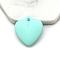 Plastic Pendants, Heart, Aquamarine, 35x32mm