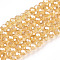 Electroplate Glass Beads Strands, Pearl Luster Plated, Faceted, Rondelle, Moccasin, 2.3~2.7x2mm, Hole: 0.4mm, about 135~140pcs/strand, 26~27cm