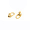 Brass Ear Nuts, Oval, Golden, 16x8mm